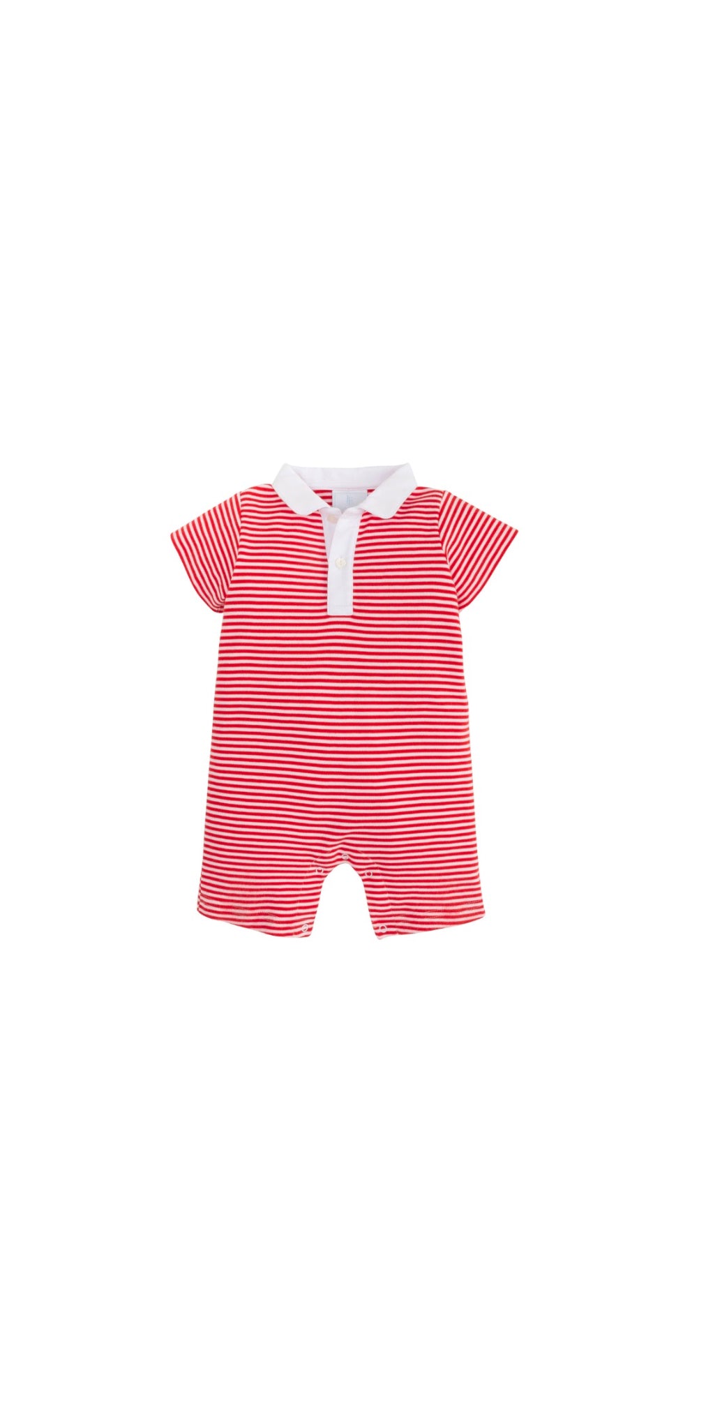 Peter Pan Polo Romper - Red Stripe