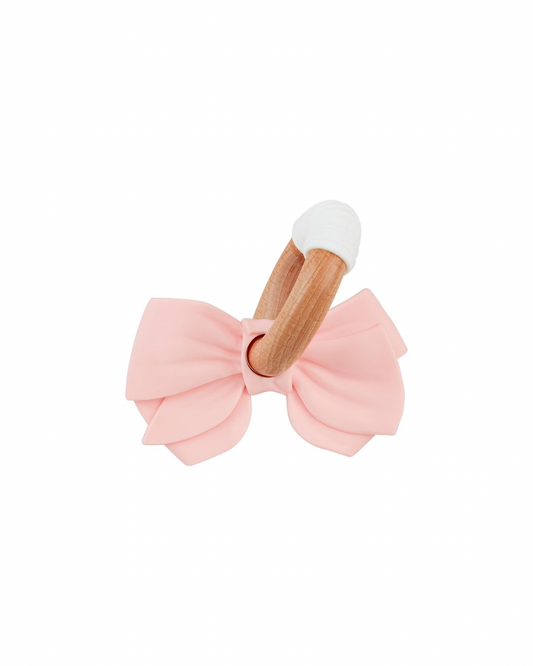 Pink Bow Silicone Teether