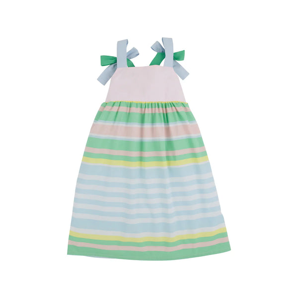 Macie Midi Dress Sarasota Stripe with Palm Beach, Buckhead Blue, & Grace Bay Green