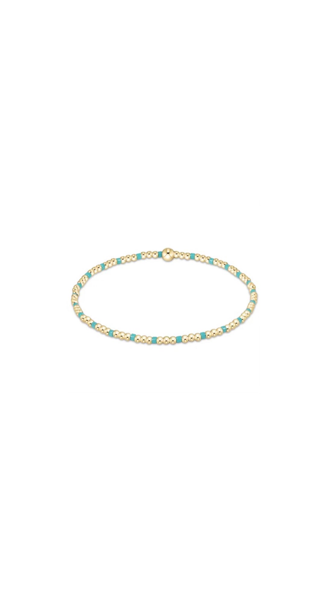 egirl hope sincerity pattern 2mm bead bracelet - turquoise