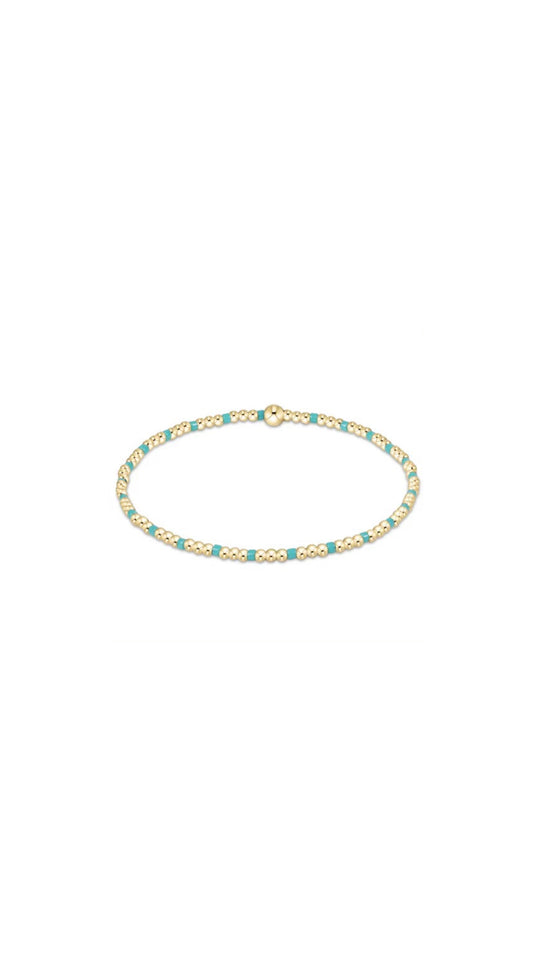 egirl hope sincerity pattern 2mm bead bracelet - turquoise