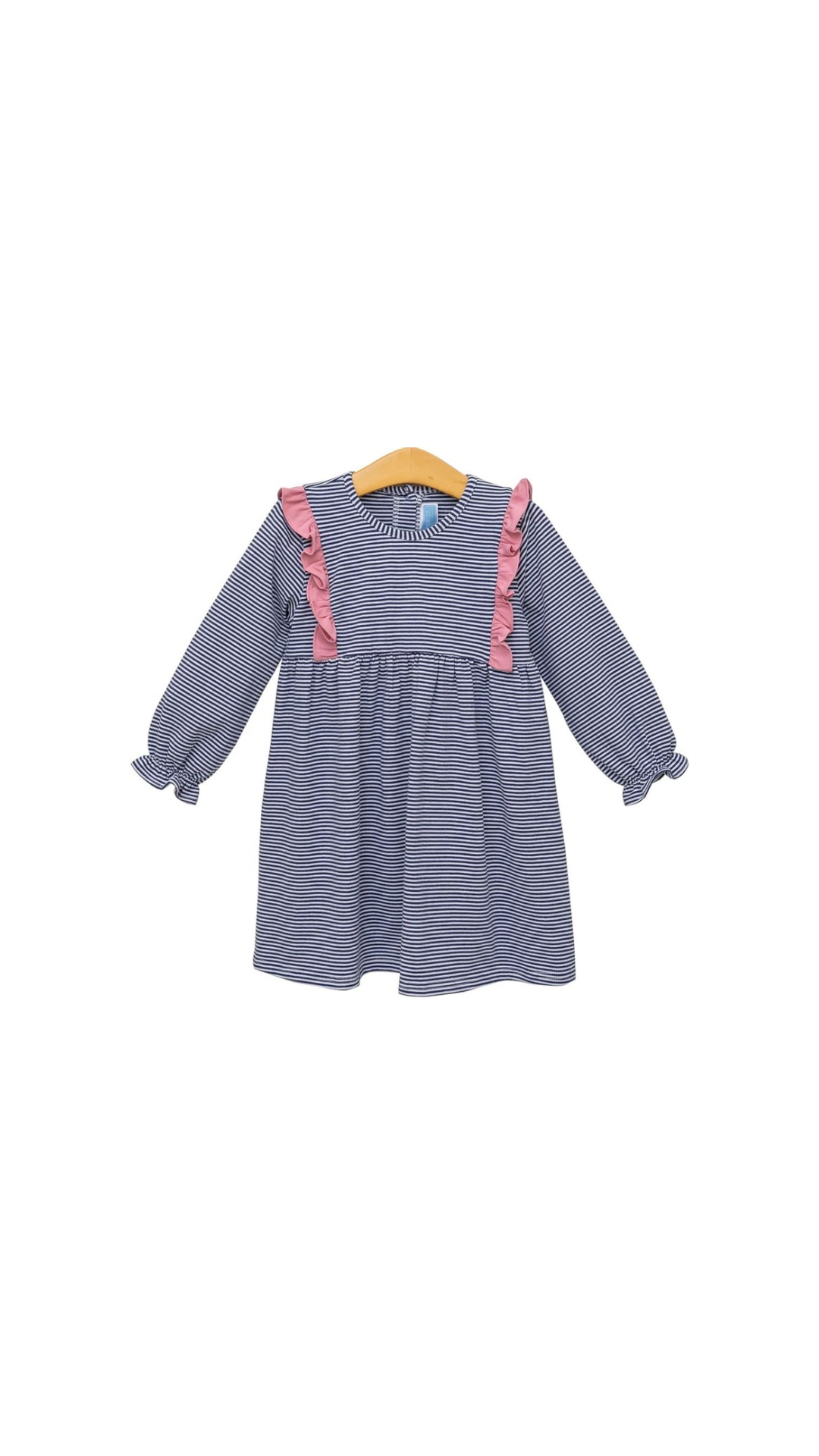 Olivia Dress Navy Stripe/Pink