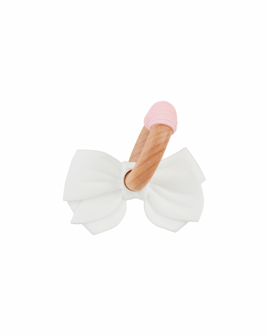 White Bow Silicone Teether