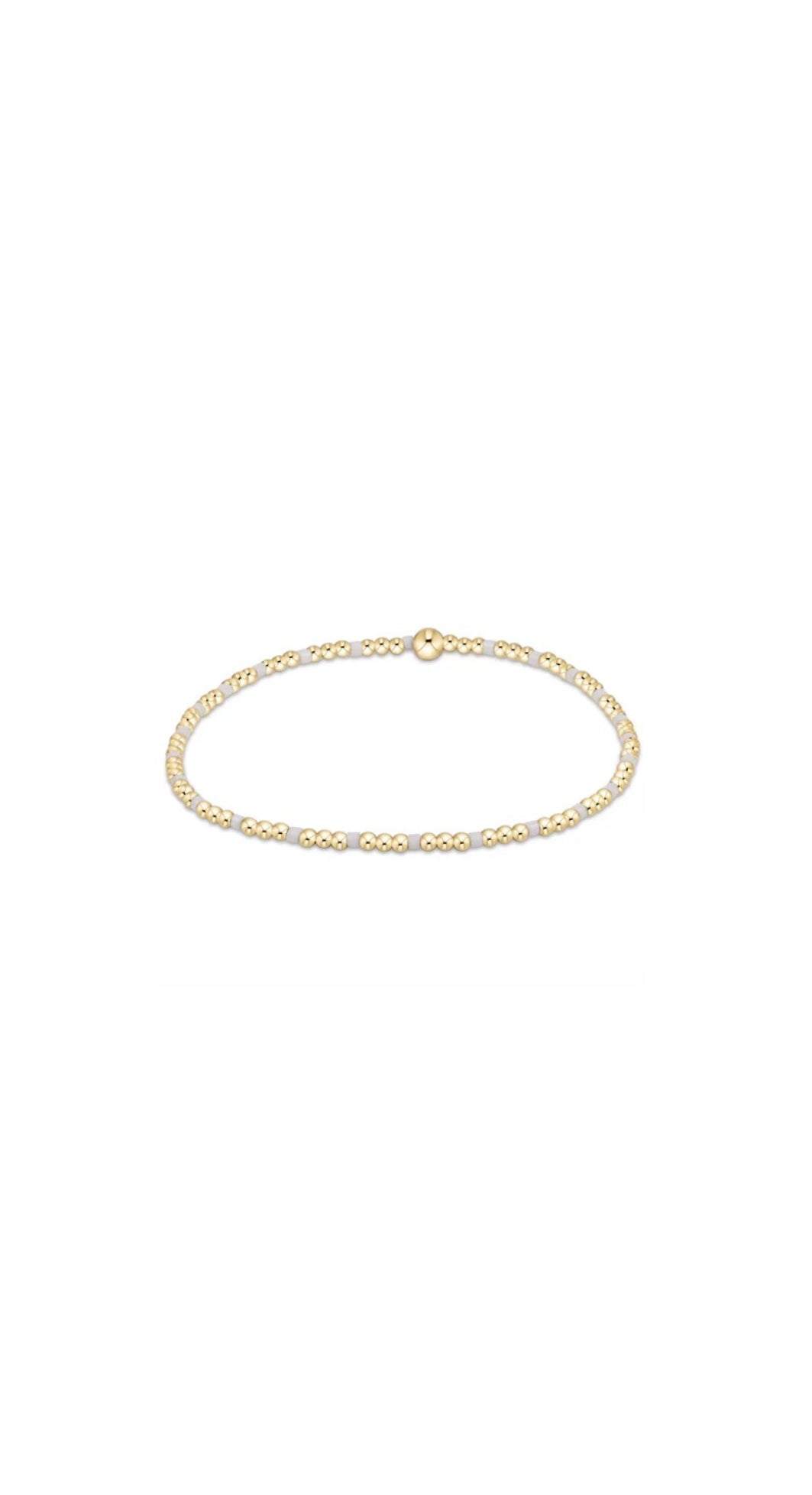 egirl hope sincerity pattern 2mm bead bracelet - white