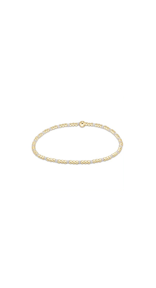 egirl hope sincerity pattern 2mm bead bracelet - white