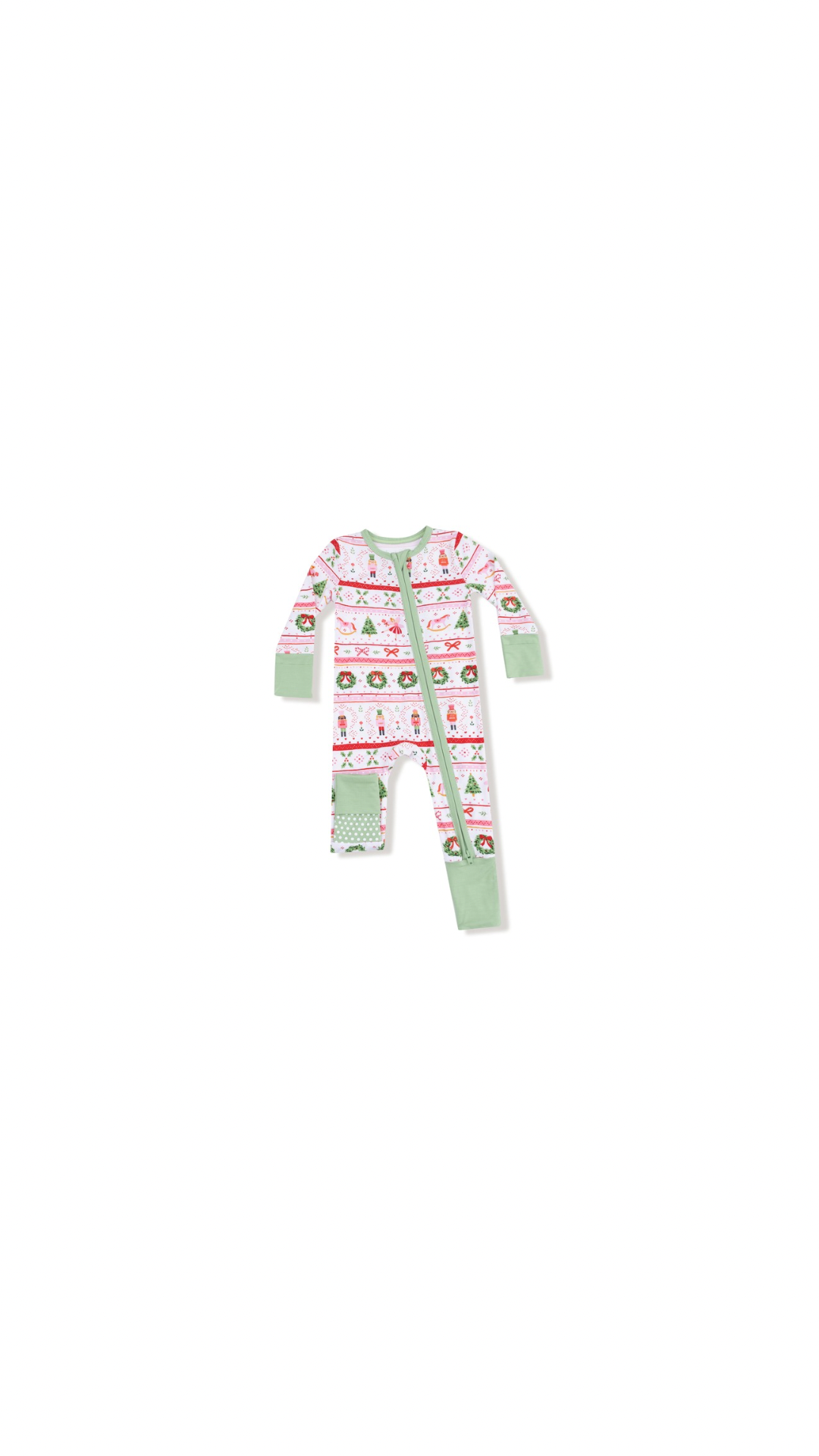 Sugar Plum Fairy - Nutcracker Fair Isle - Pink - 2 Way Zipper Romper