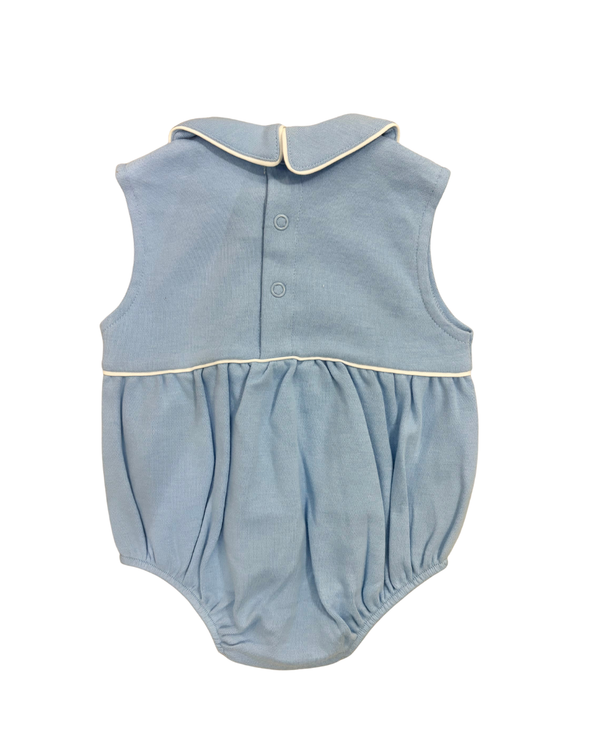 Sarasota Sky/Worth Ave White Sleeveless Bradford Bubble - Pima