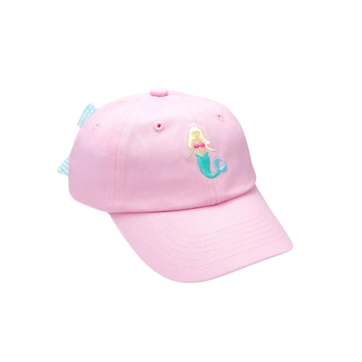Pink Mermaid Bow Baseball Hat - Youth (2-8)