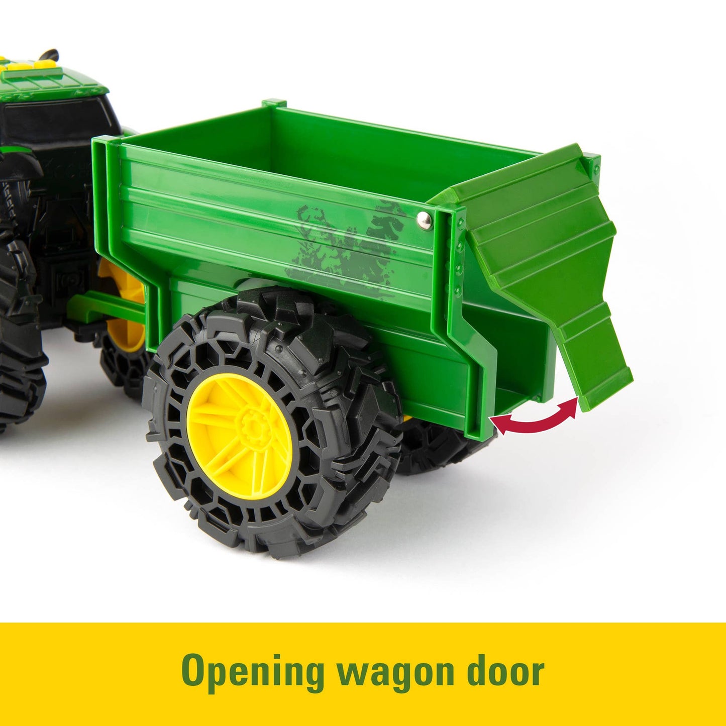 TOMY John Deere Monster Treads Tractor Toy with Wagon