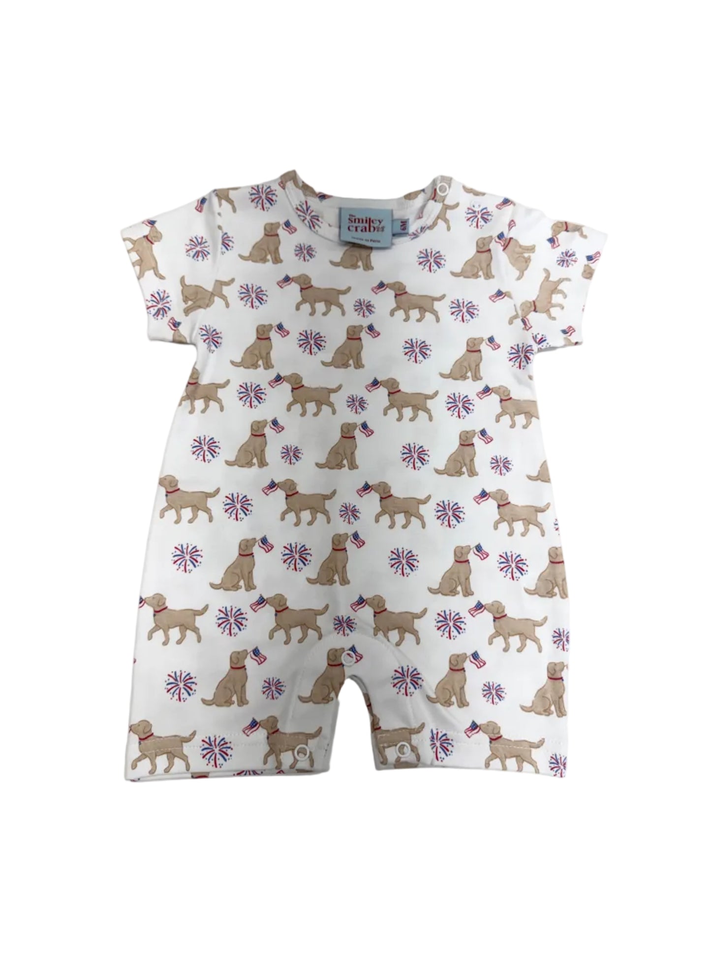 Dog Romper with Fireworks and Flags
