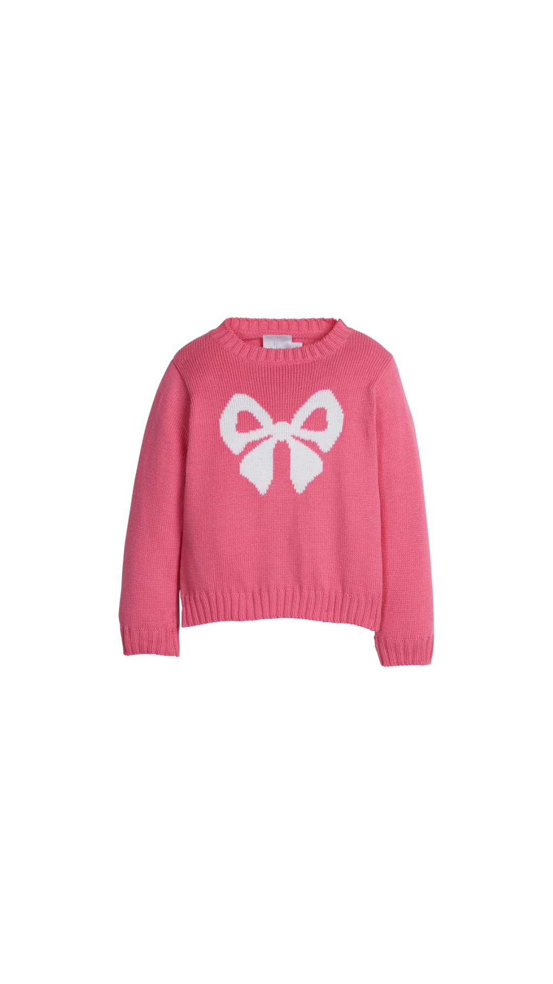 Intarsia Sweater - Hot Pink Bow