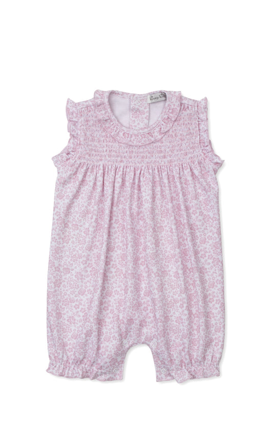 Country Gardens Sleeveless Playsuit PRT Smocked Pink
