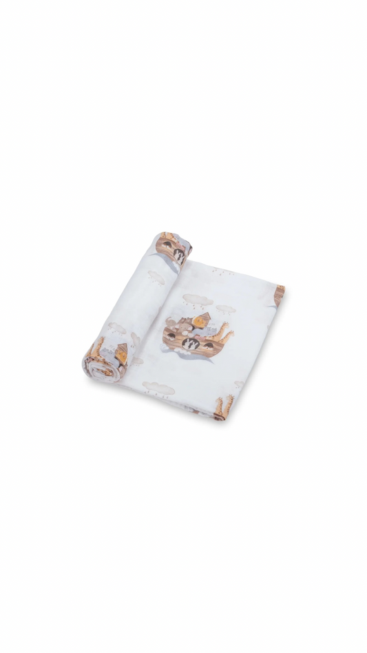 Noah's Ark Baby Muslin Swaddle Blanket