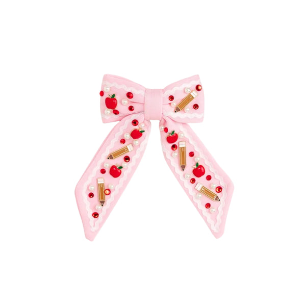 Apple Gemstone Bow Clip