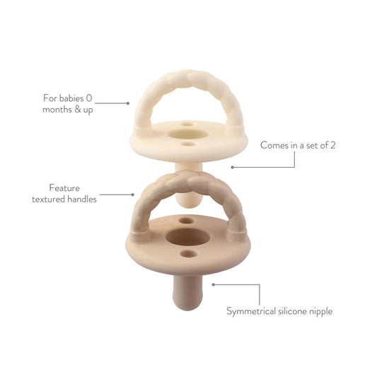 Sweetie Soother™ Pacifier Set - Toast + Buttercream Braids
