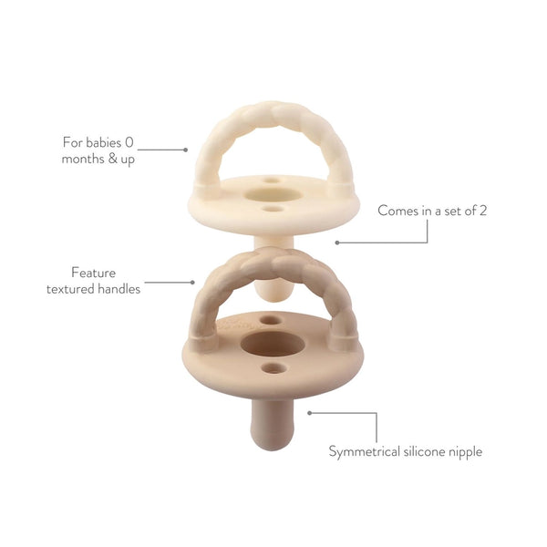 Sweetie Soother™ Pacifier Set - Toast + Buttercream Braids