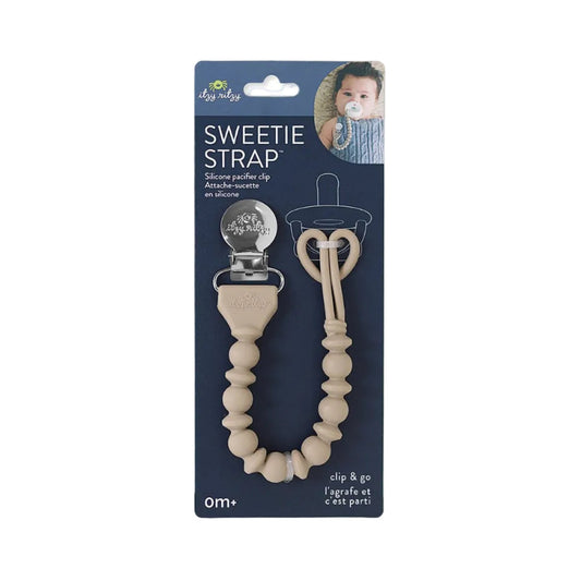 Sweetie Strap™ Silicone One-Piece Pacifier Clips Toast Beaded