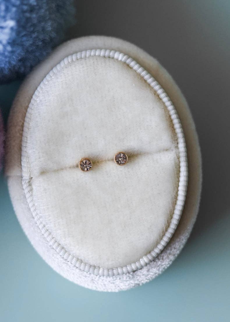 Tiny Diamond Earrings