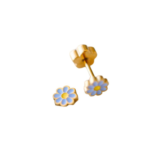 Periwinkle Tiny Daisy Earrings