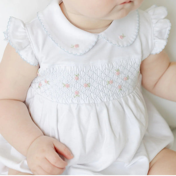 Charlotte's Classics Smocked Bubble - Sky Blue