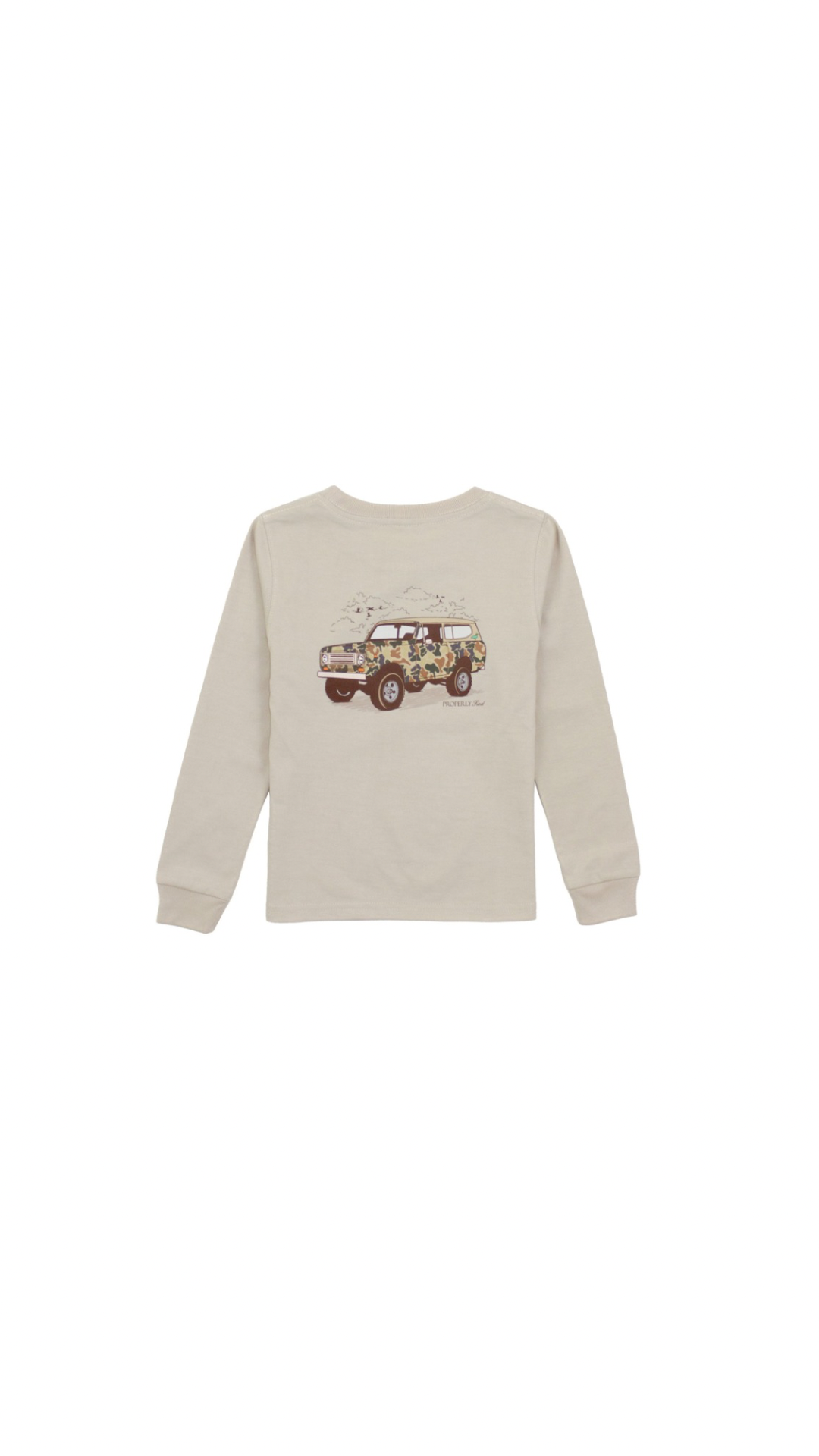 Boys Camo Truck Long Sleeve Linen