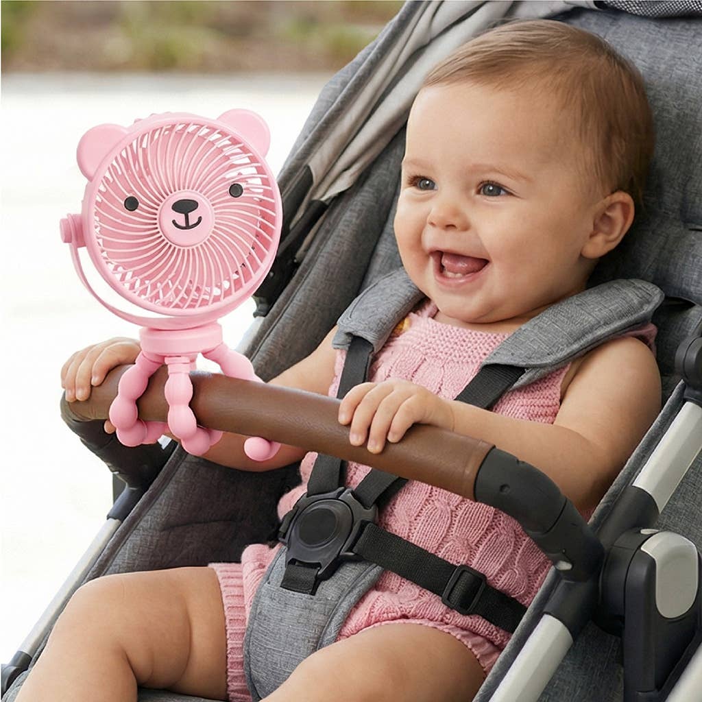 Itzy Breeze 3-Speed Stroller Fan Pink