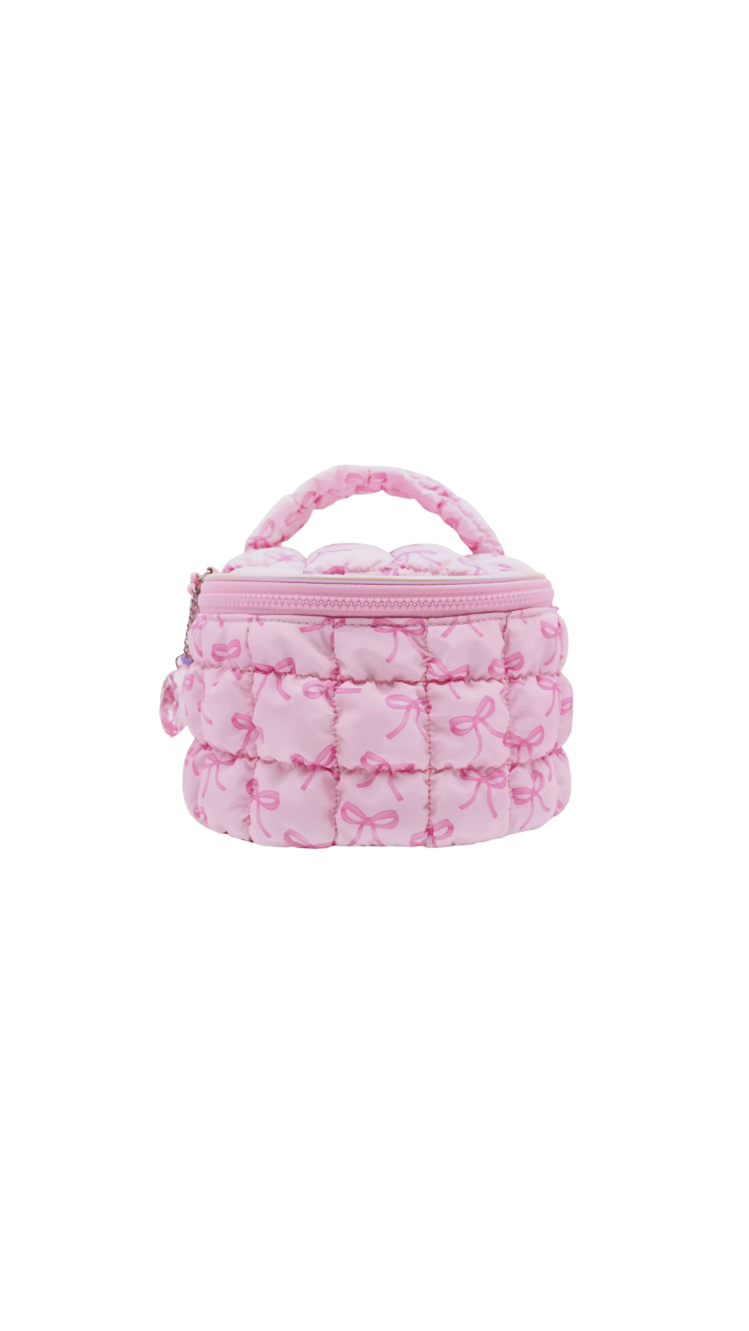 Bow Print Quilted Scrunchies Round Glam Bag