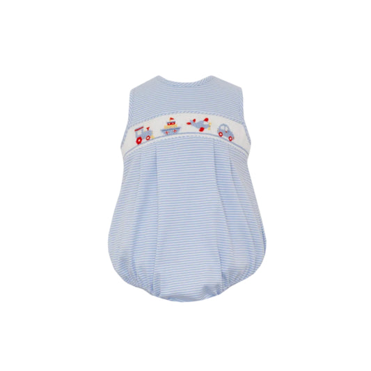 Transportation- Light Blue Knit Stripe Boy's Sunbubble