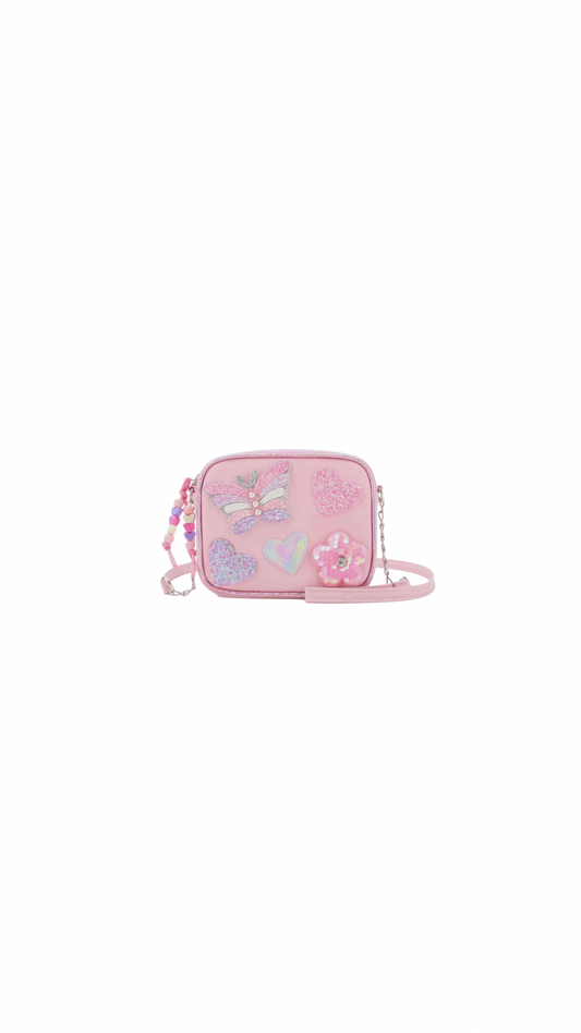 Butterfly, Heart, and Daisy Patched Crossbody Bag
