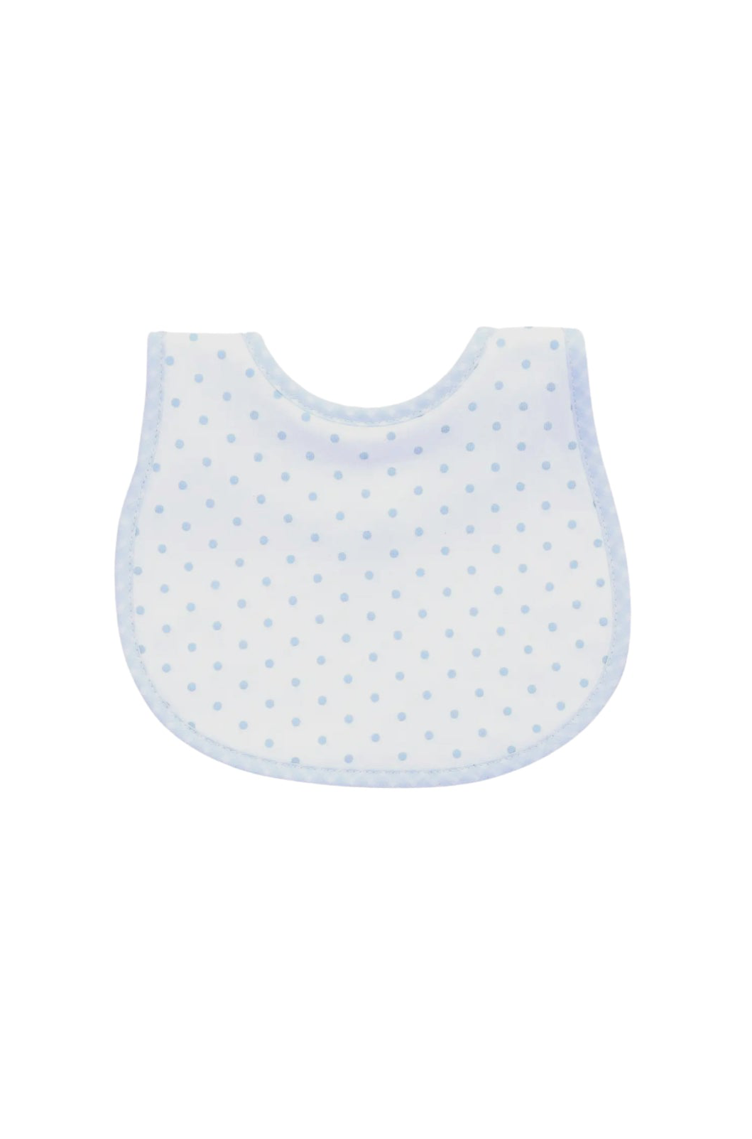 Gingham Dots Bib - Light Blue