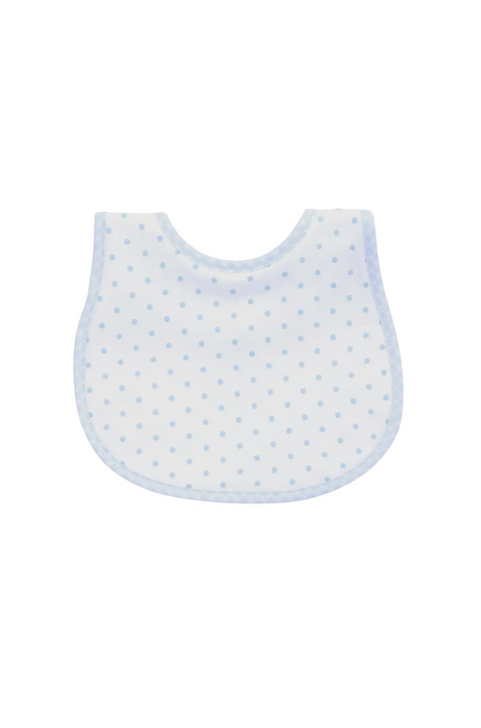 Gingham Dots Bib - Light Blue