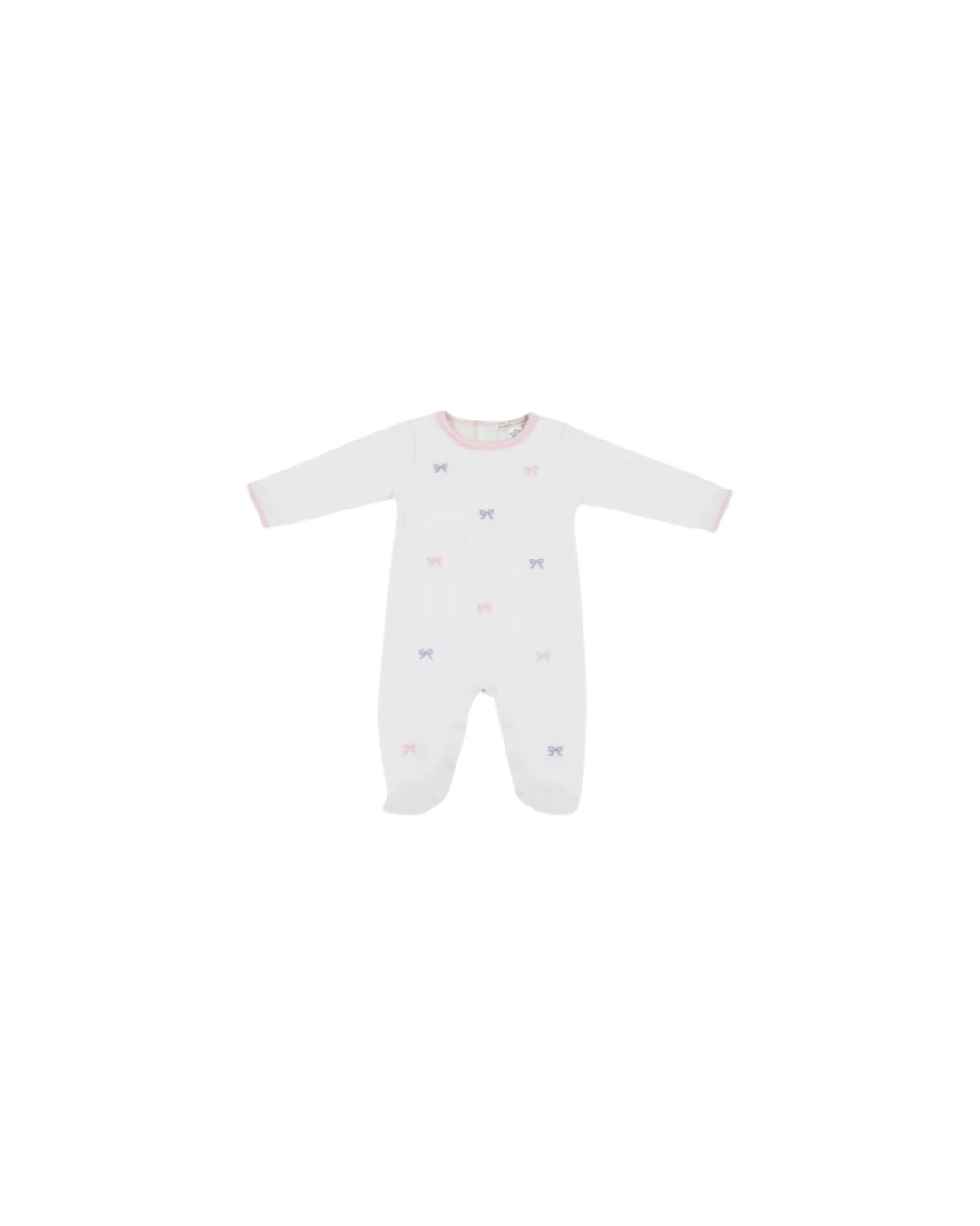Rock Me Romper - Embroidery Worth Ave White/Pink and Purple Bows
