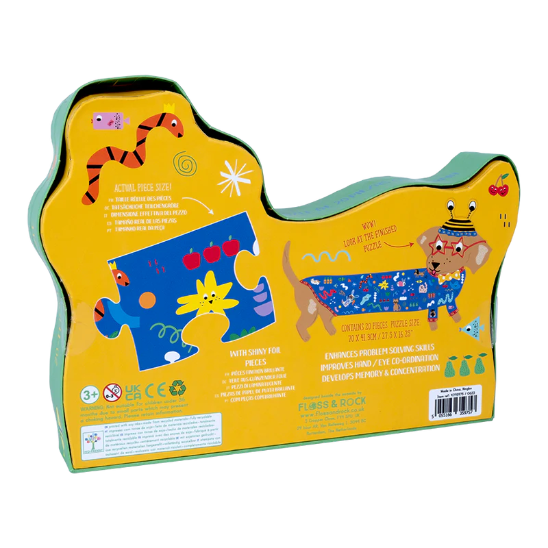 Pets 20pc "Sausage Dog" Shaped Jigsaw with Shaped Box