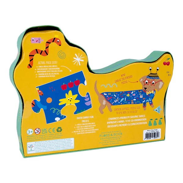 Pets 20pc "Sausage Dog" Shaped Jigsaw with Shaped Box