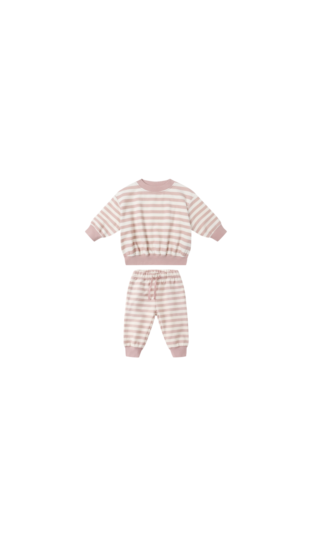 Relaxed Sweatshirt and Sweatpant Set Pink Stripe
