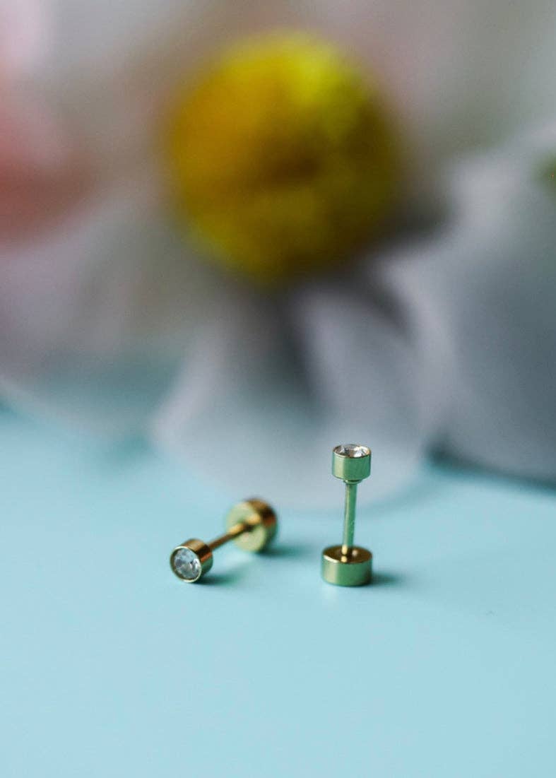 Tiny Diamond Earrings