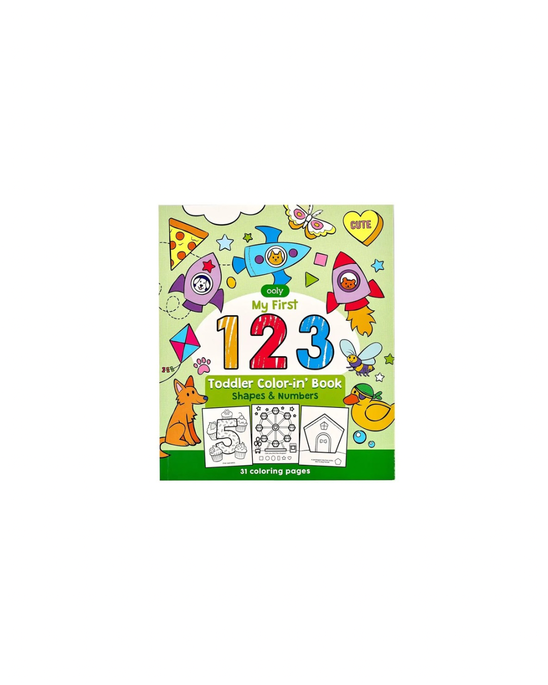 123: Shapes + Numbers Toddler Coloring Book