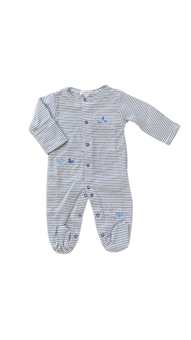 Puppy Park Fun Blue Stripe Footie
