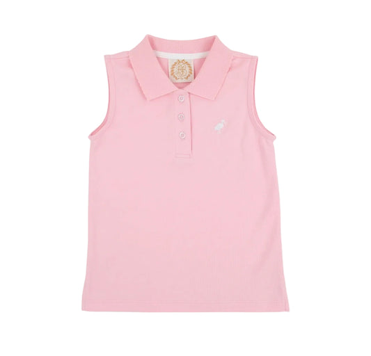 Sleeveless Anna Price Polo Pier Party Pink/Worth Ave White