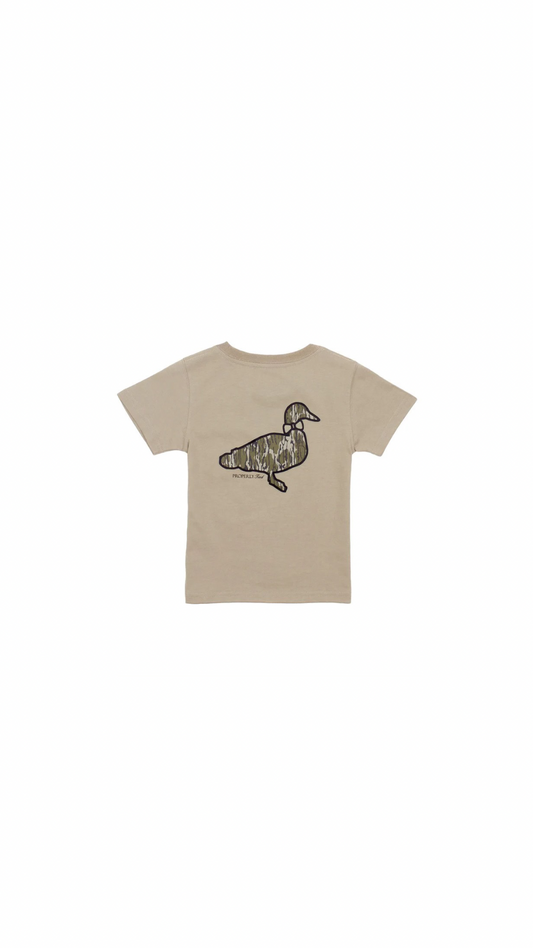 Boys Mossy Oak Logo Sand Short Sleeve Tee
