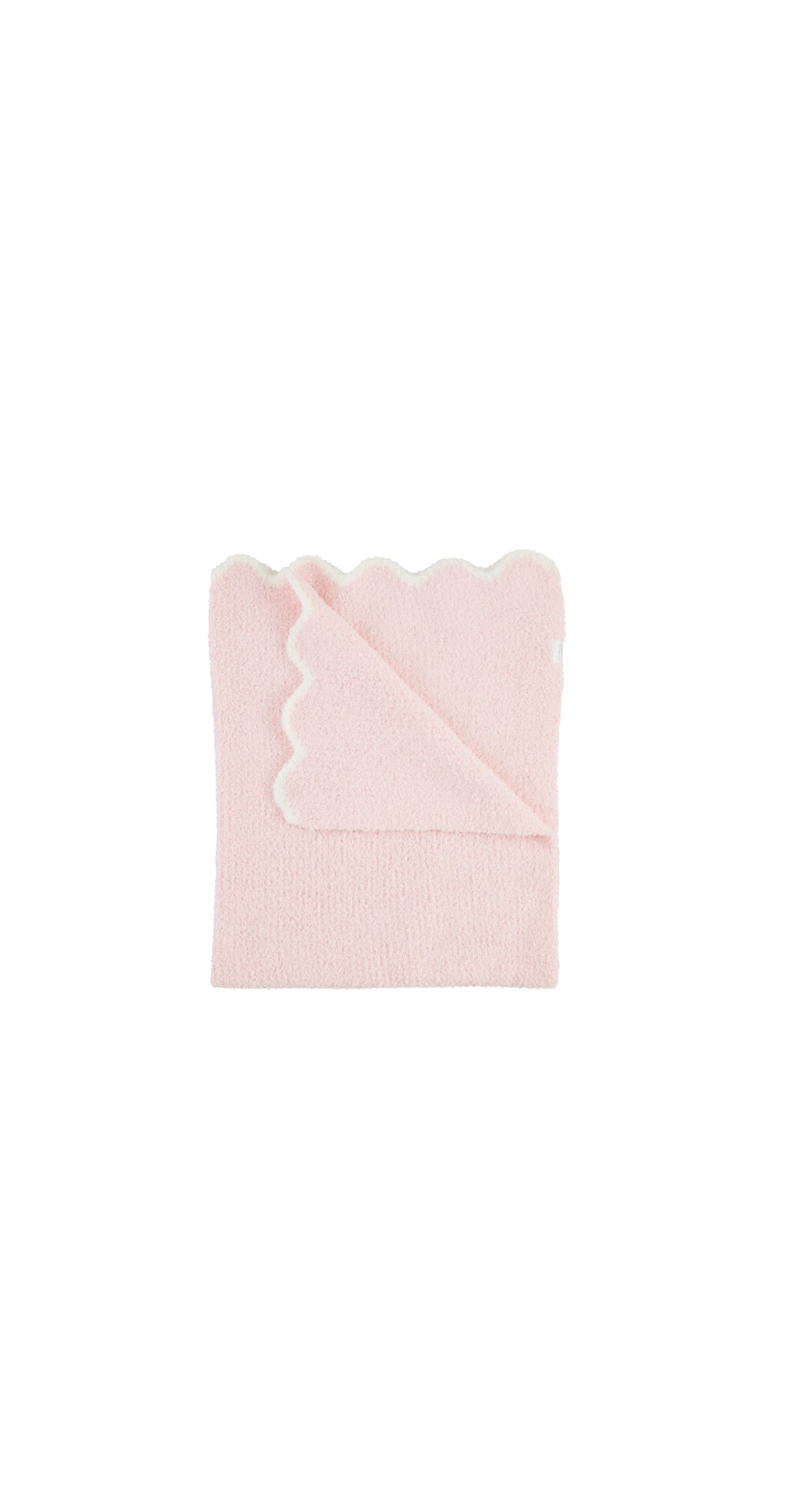 Pink Scallop Chenille Blanket