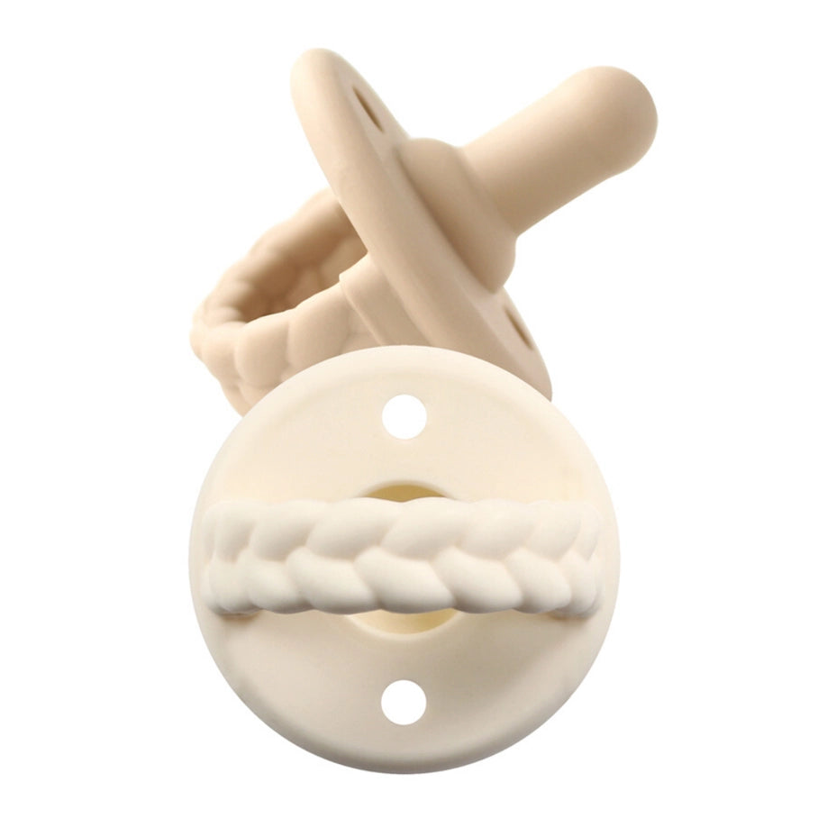 Sweetie Soother™ Pacifier Set - Toast + Buttercream Braids