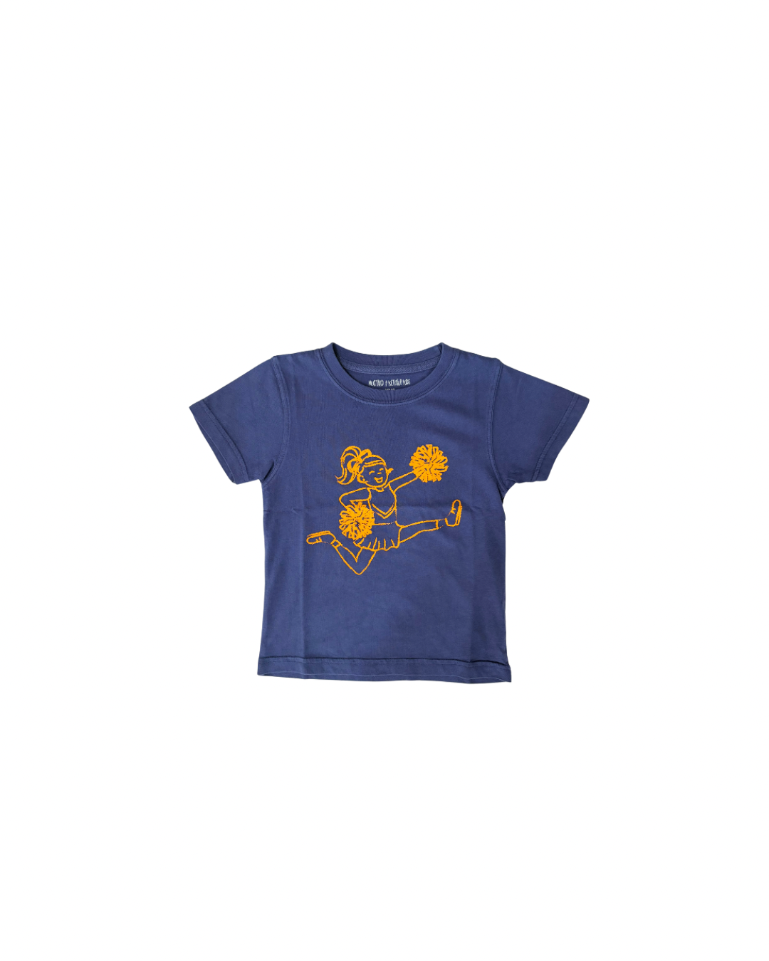 Short Sleeve Navy/Orange Cheerleader T-Shirt