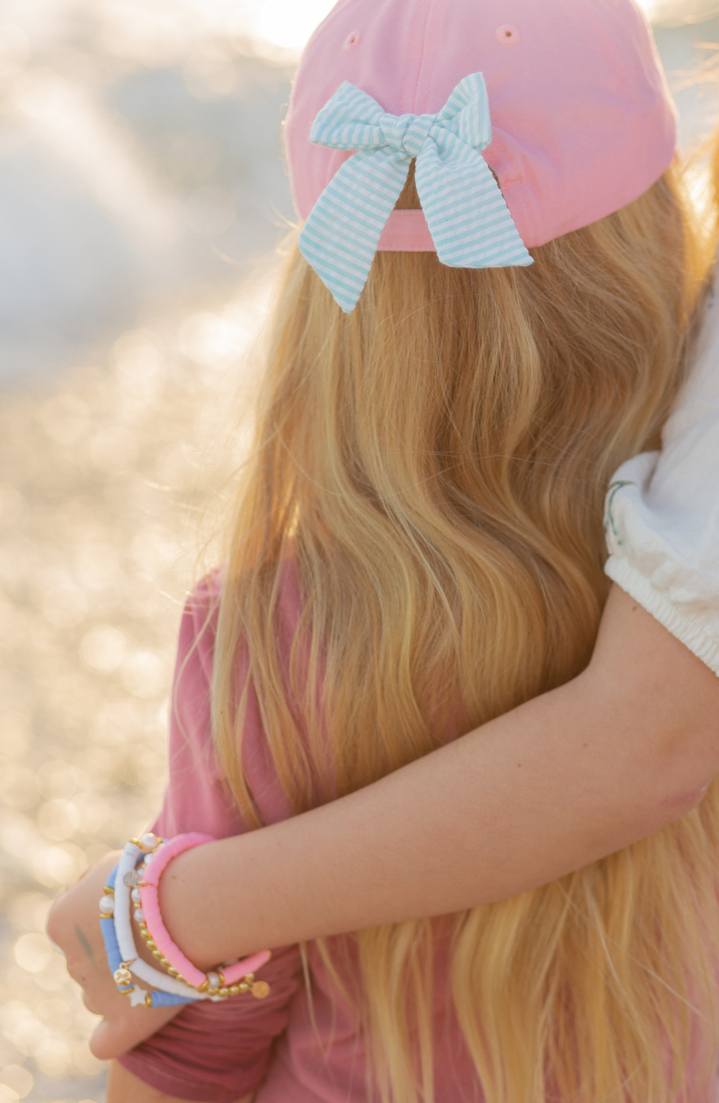 Pink Mermaid Bow Baseball Hat - Youth (2-8)