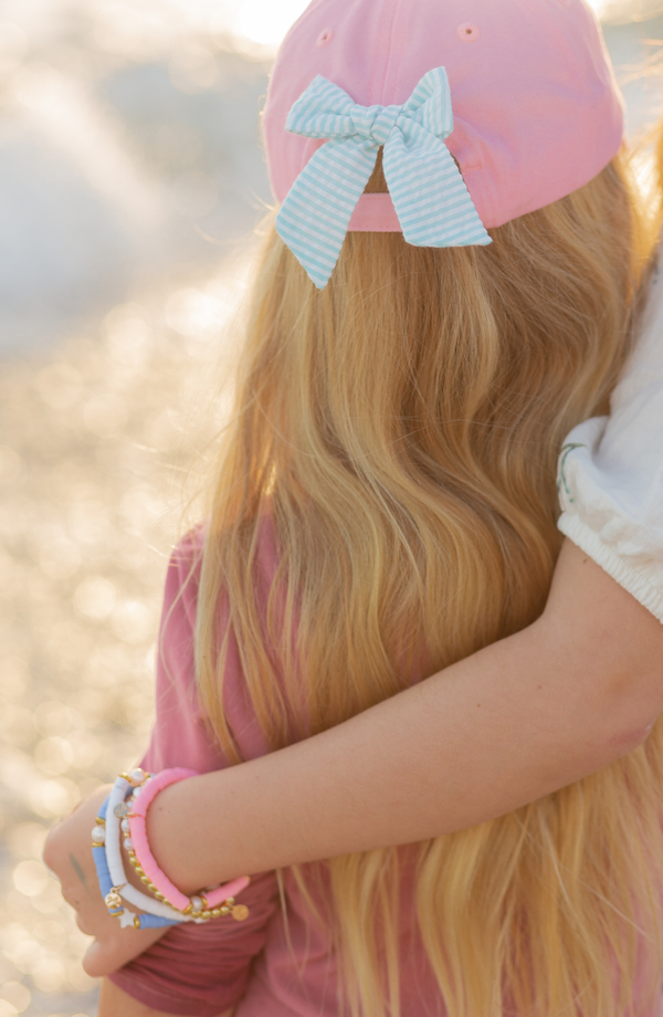 Pink Mermaid Bow Baseball Hat - Youth (2-8)