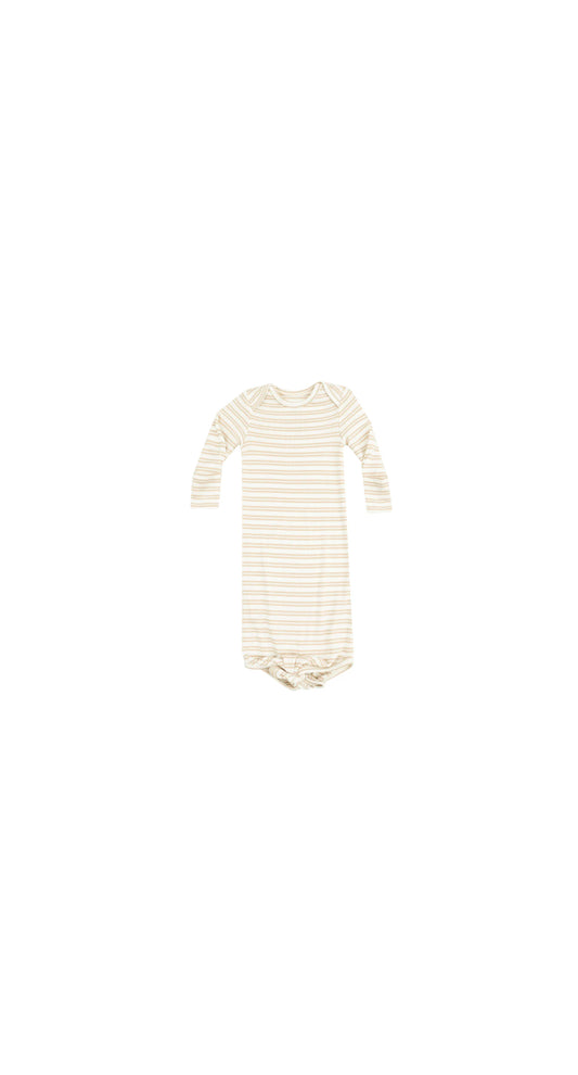 Stripe Oxford Tan Knotted Gown