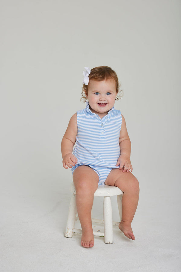 Sleeveless Hastings Bubble - Light Blue Stripe