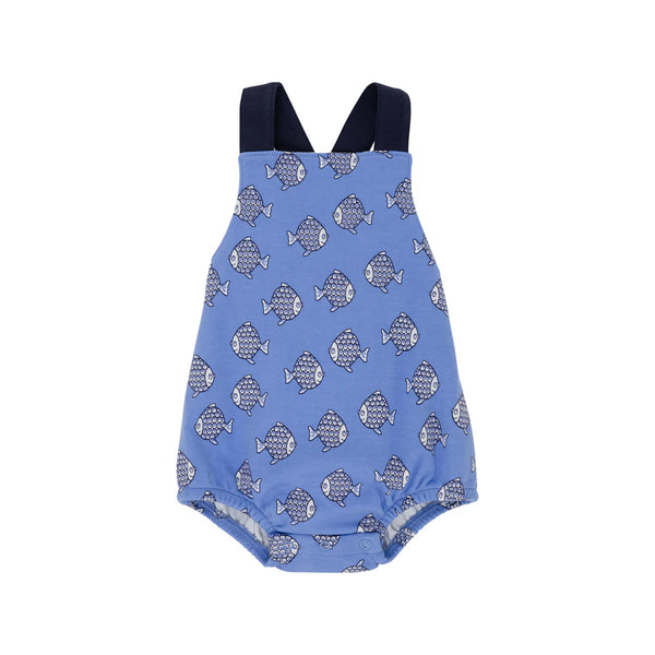 Stillman Sunsuit Little Fishes with Nantucket Navy