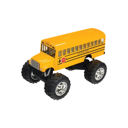 Monster School Bus, Pull Back Action, Die-Cast