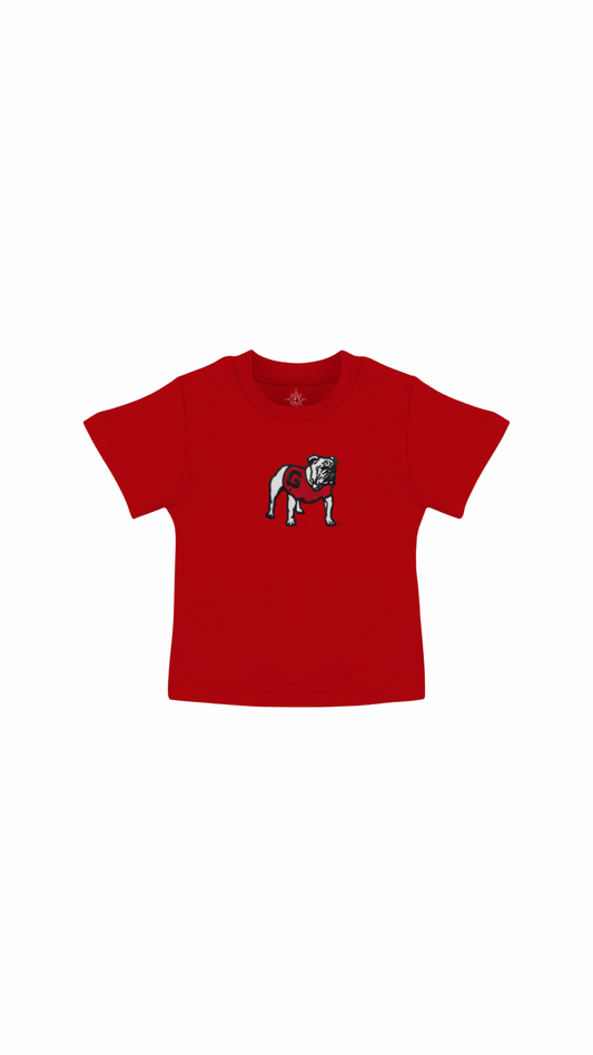 Georgia Bulldogs Toddler T-Shirt: Emb Red Standing Bulldog